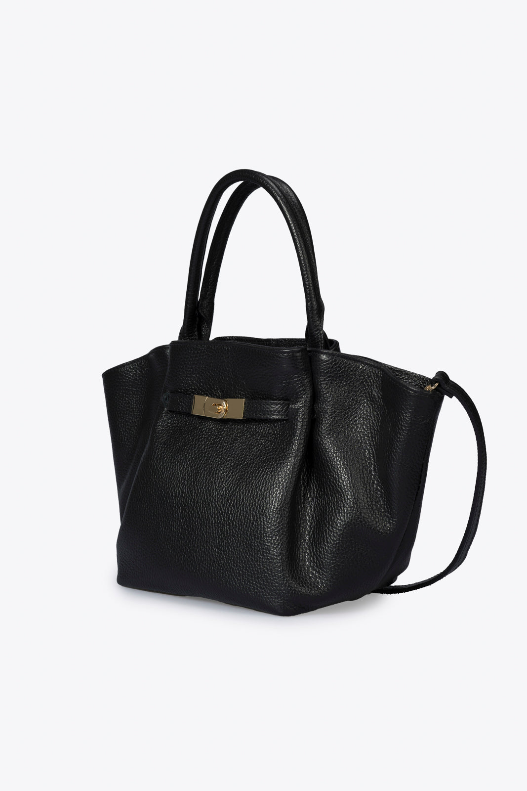 RYAN Leather Top Handle Bag - Black