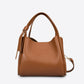 ATHENA Leather Top Handle Bag - Cognac