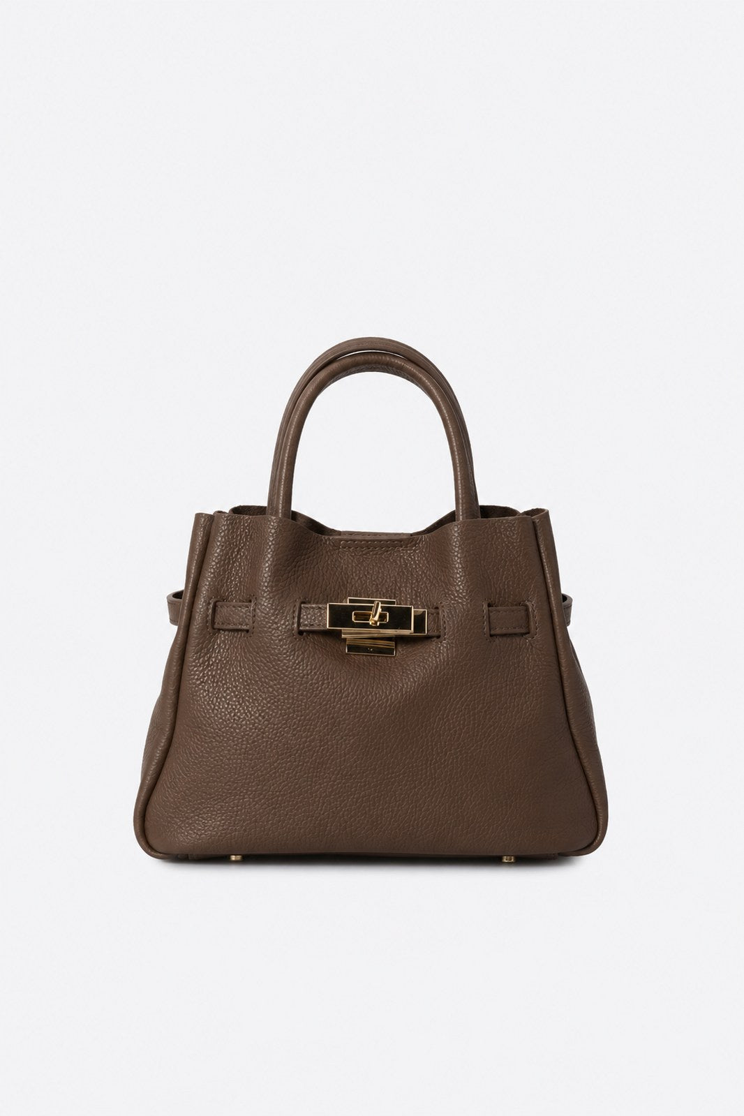 MIRANDA Leather Top Handle Bag - Brown