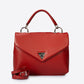 Leather Top Handle Bag 4037 - Red