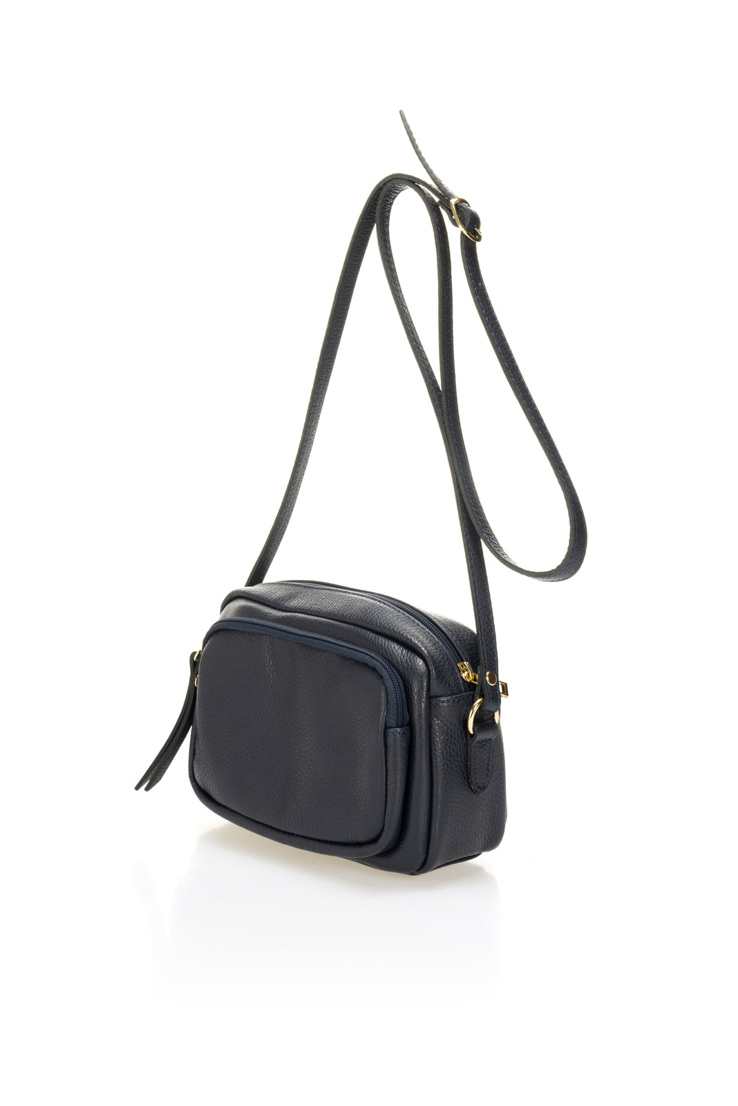 Leather Crossbody Bag 4588 - Blue