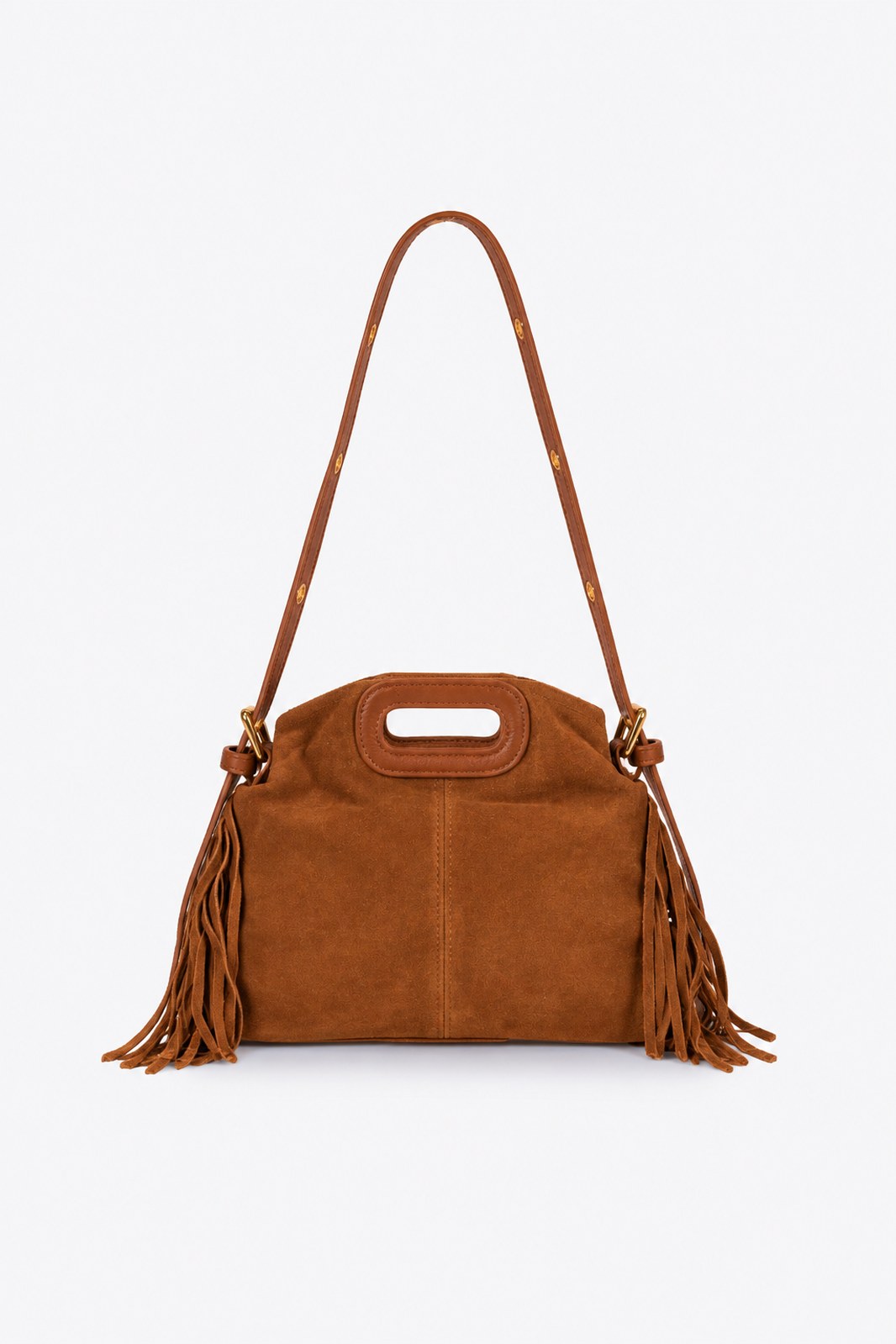 CINZIA Leather Top Handle Bag - Cognac