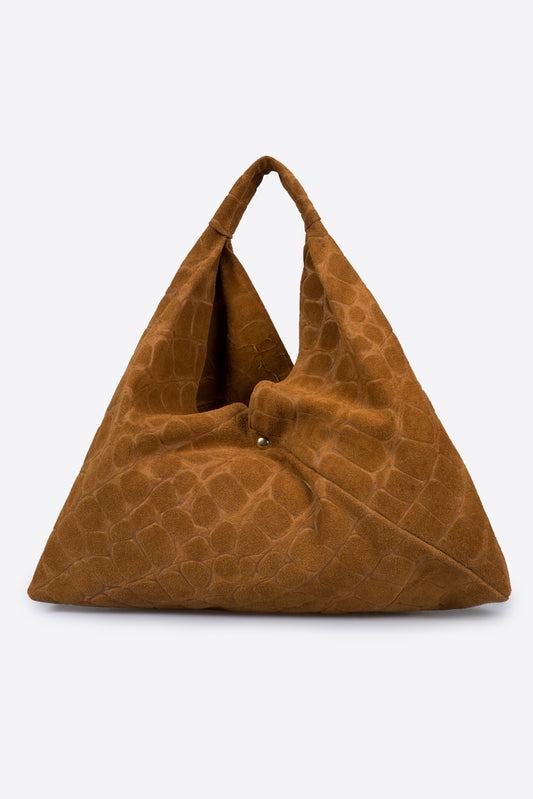 TATIANA Leather Top Handle Bag - Cuoio