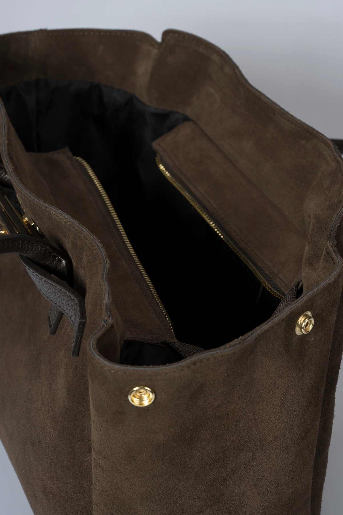 ZELIE Leather Top Handle Bag - Dark Brown