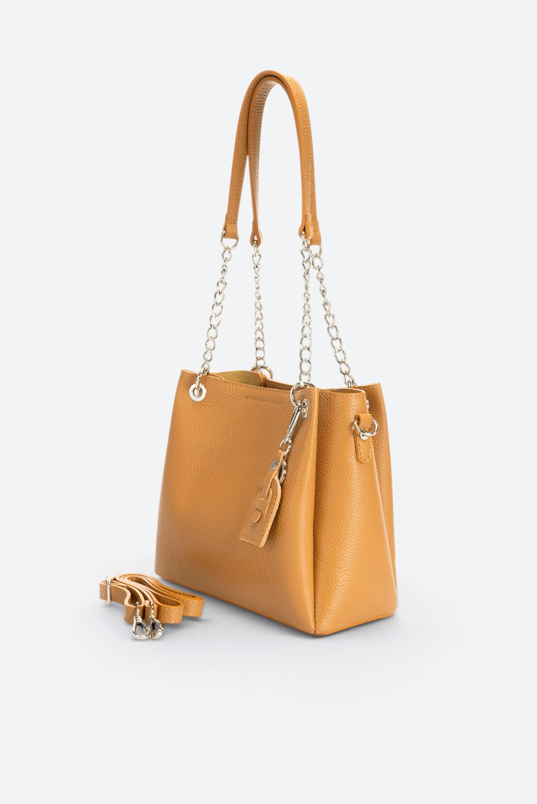 ANIKA Leather Top Handle Bag - Cuoio