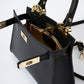 DALIA Leather Top Handle Bag - Nero