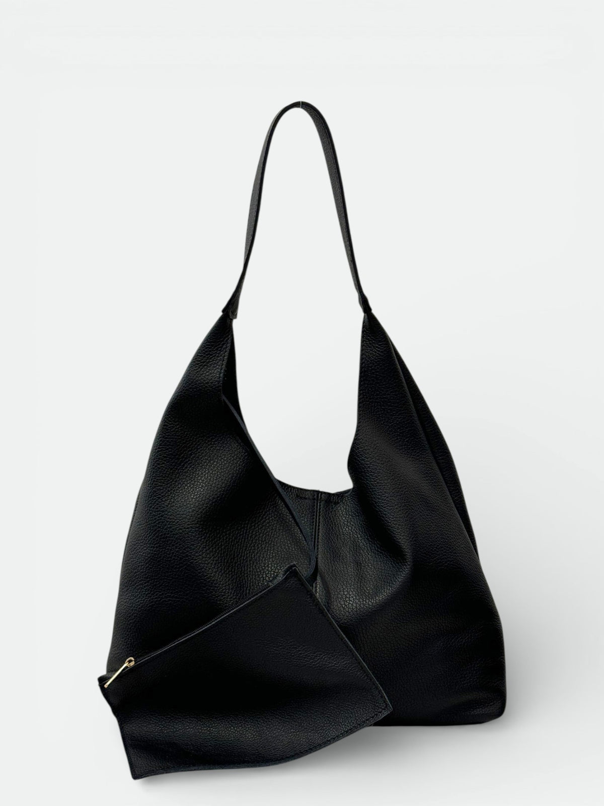 Leather Shoulder Bag 2316 - Black