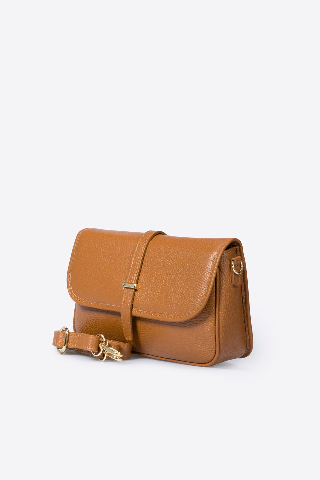 AMALFI Leather Crossbody Bag - Cognac