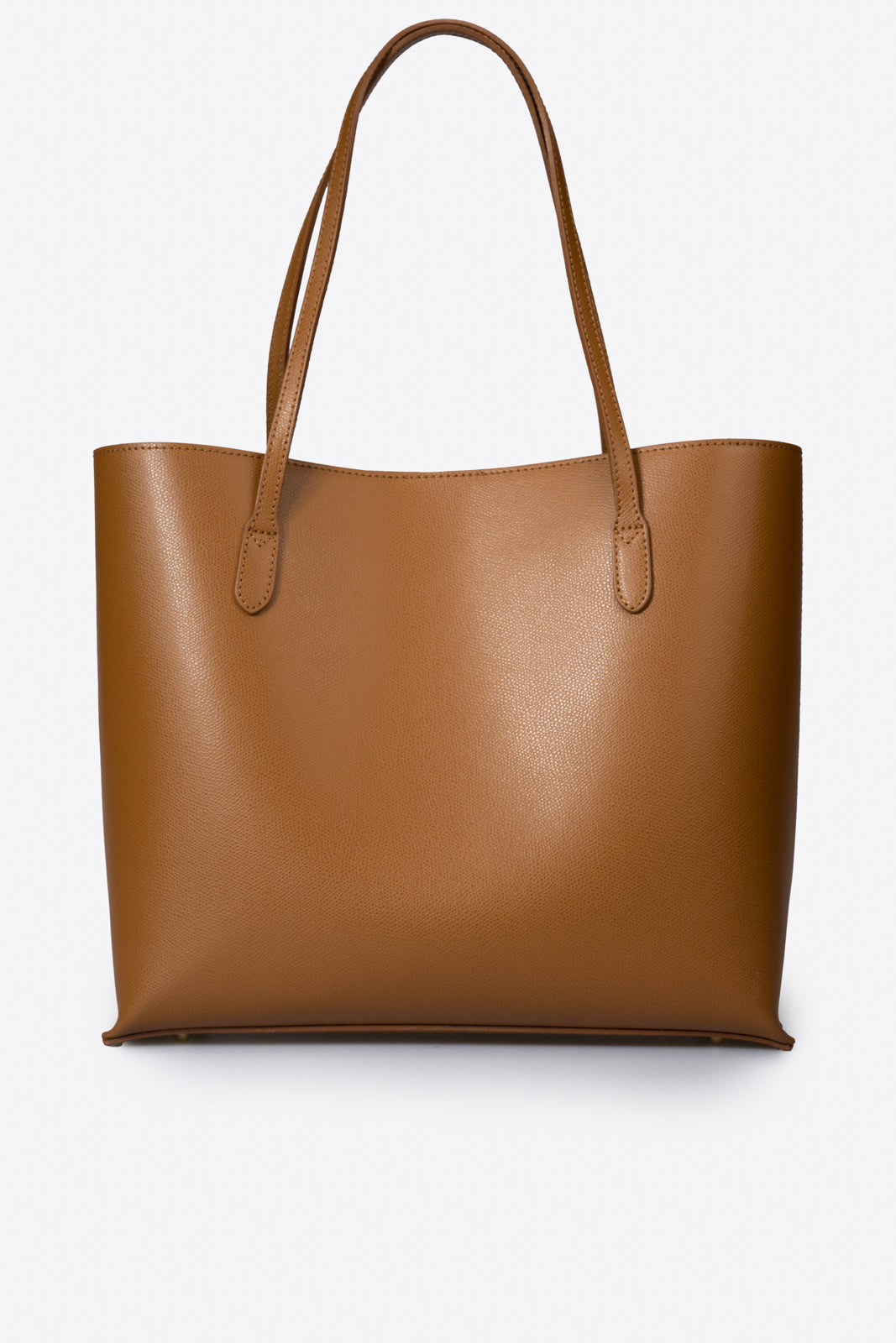 VALERIA Leather Top Handle Bag - Cognac