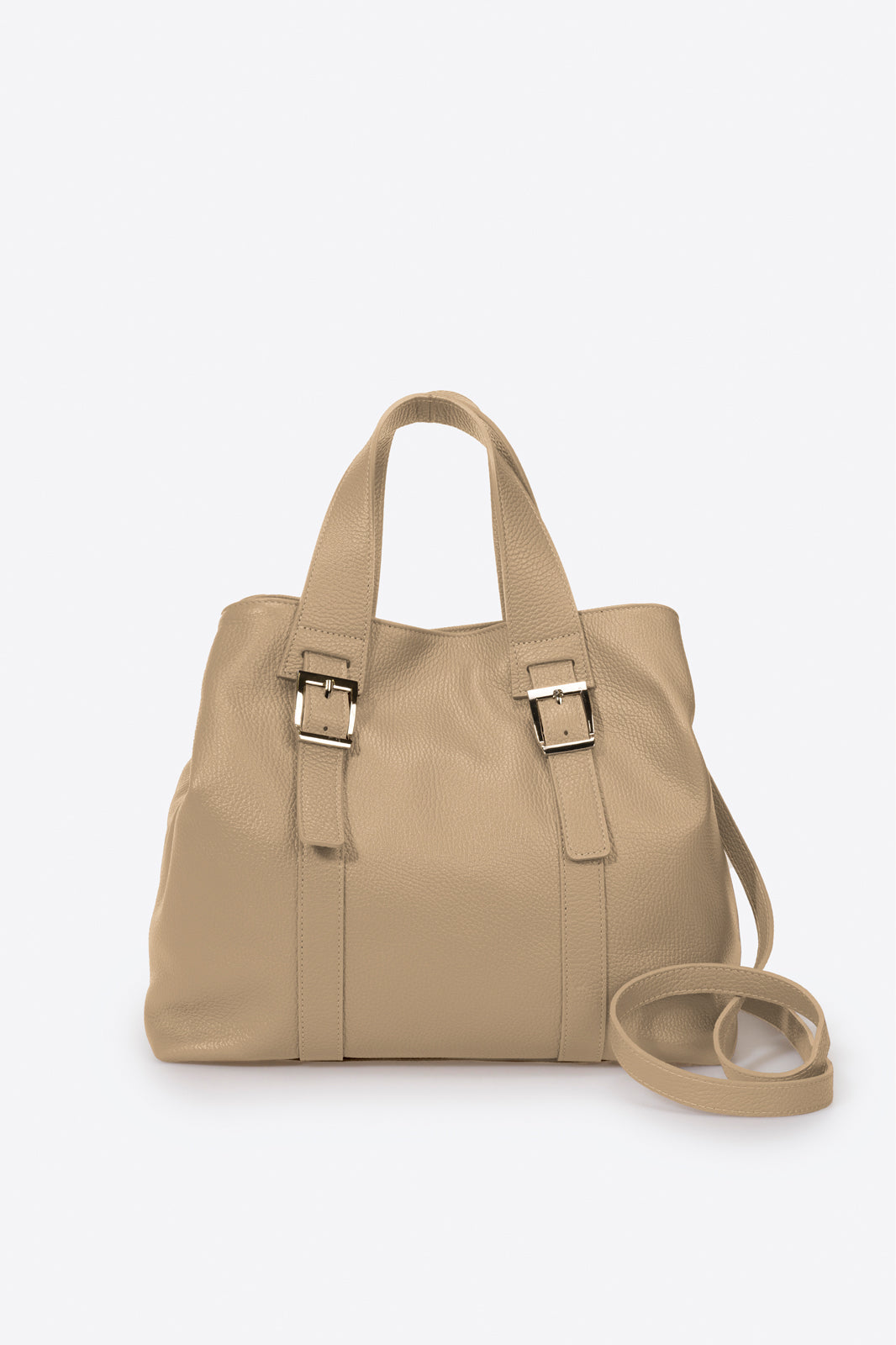 PIPER Leather Top Handle Bag - Cappuccino