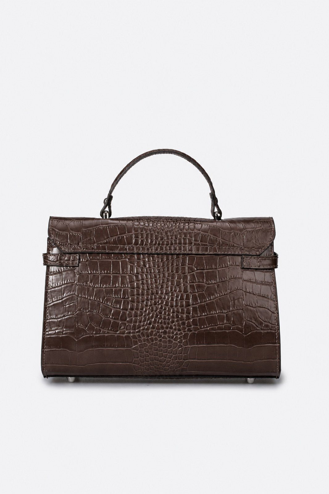 LEA Leather Top Handle Bag - Brown