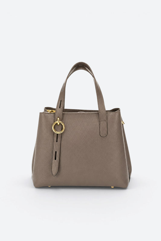 EMILY Leather Top Handle Bag - Fango
