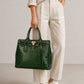 SAGE Leather Top Handle Bag - Green