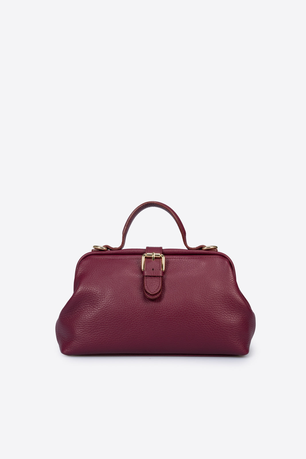OPHELIE Leather Top Handle Bag - Bordo