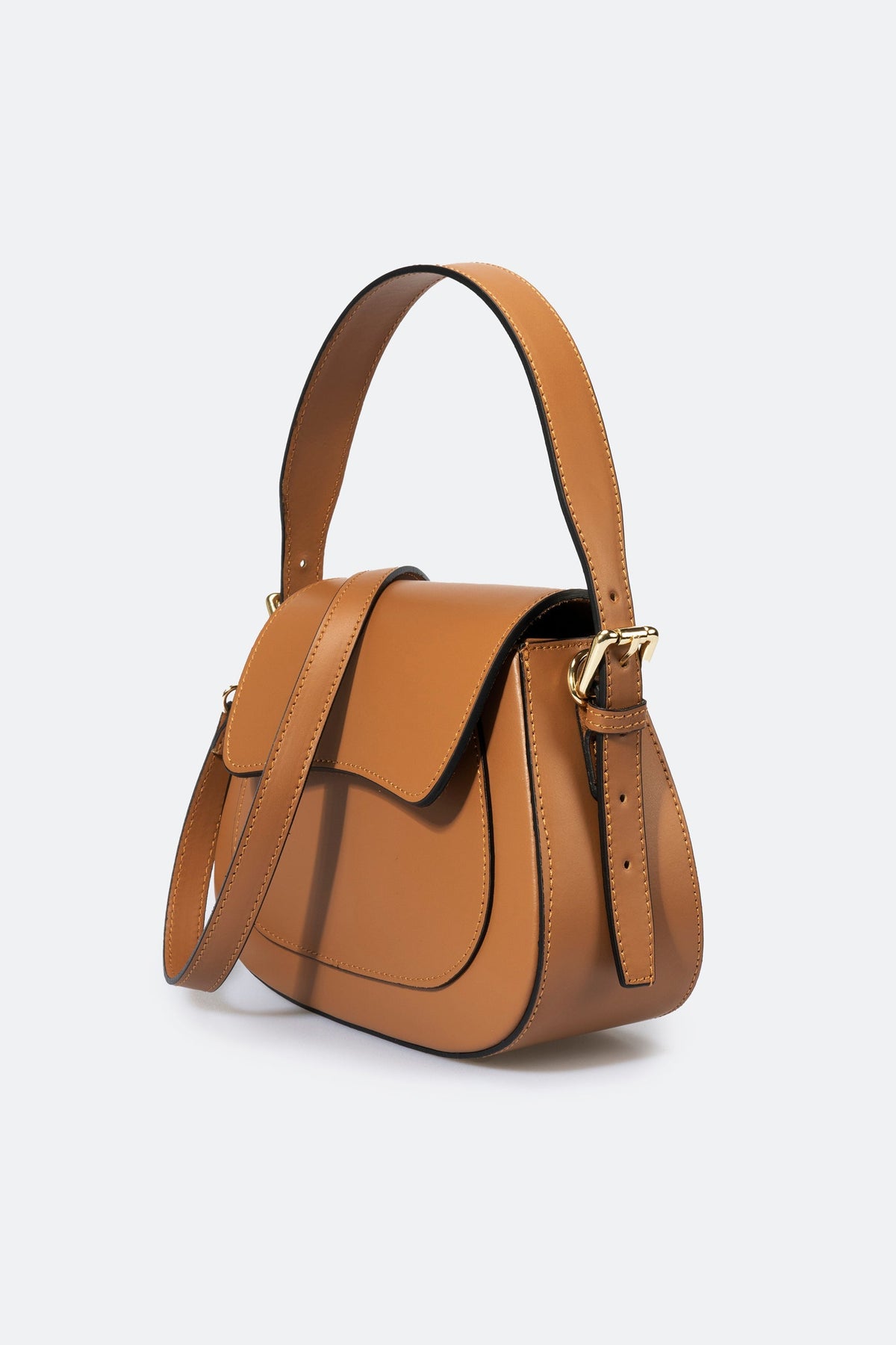 EDNA Leather Shoulder Bag - Cuoio