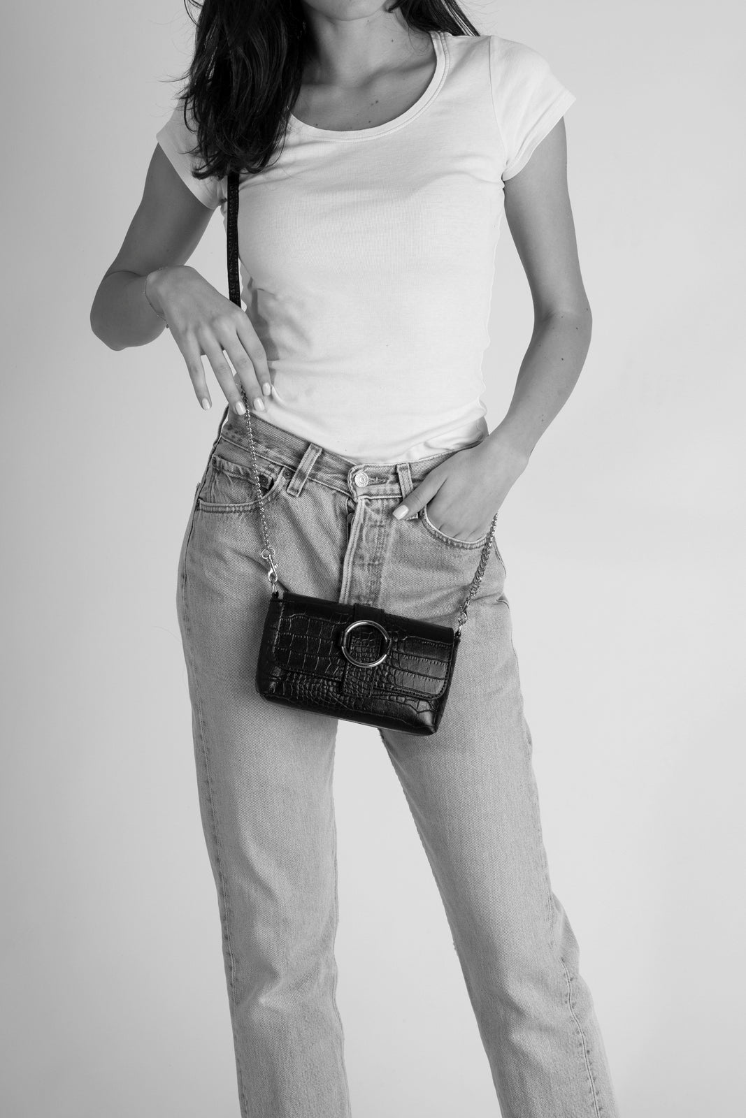 Leather Crossbody Bag 3434 - Cuoio