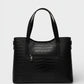 Leather Top Handle Bag 2521 - Black