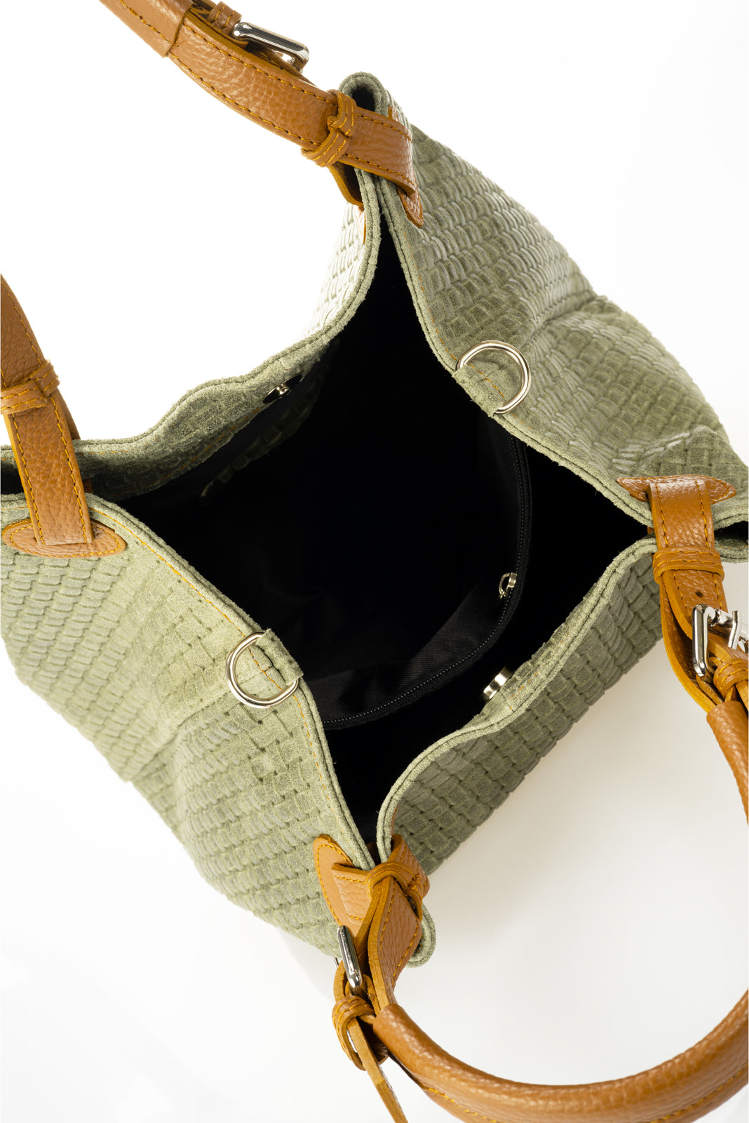 Leather Shoulder Bag 9991 - Olive