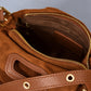 CINZIA Leather Top Handle Bag - Cognac