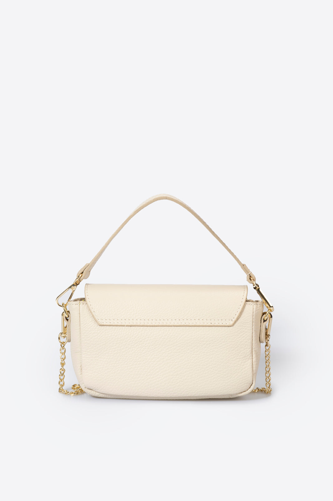 Leather Top Handle Bag 9648 - Beige