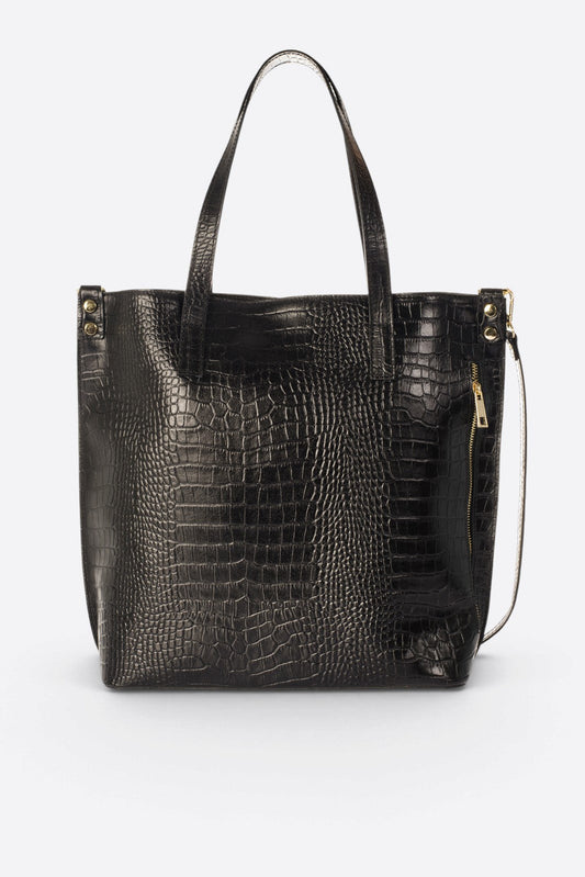 BRENDA Leather Shoulder Bag - Black