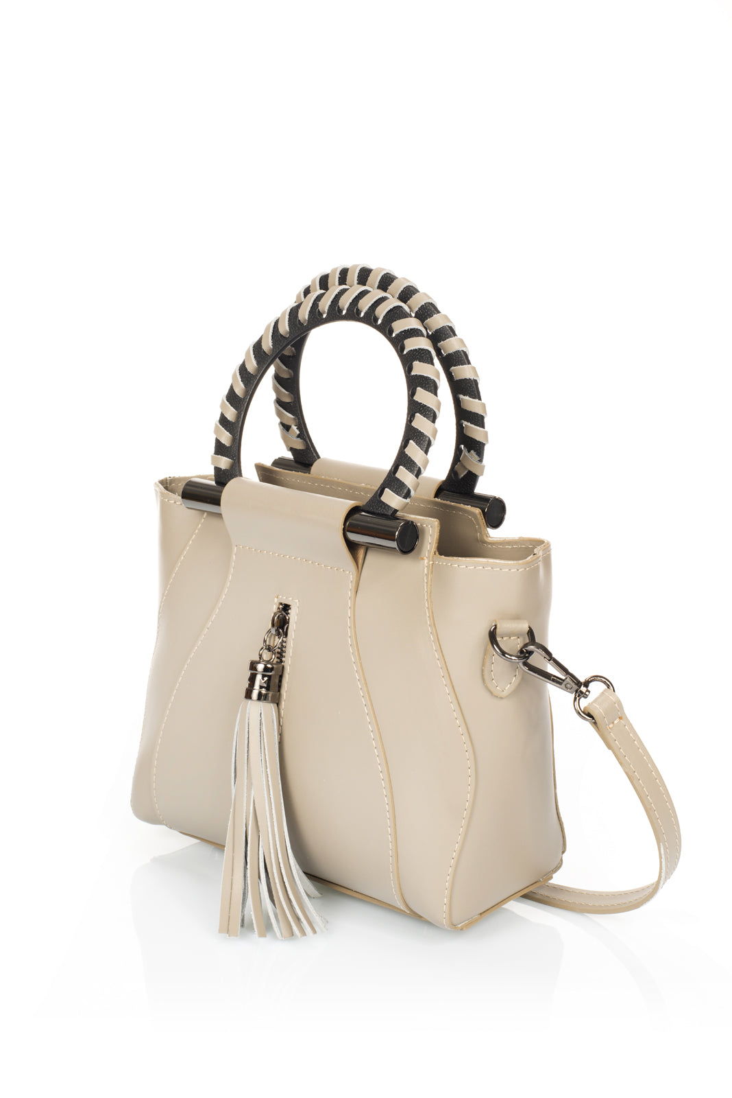 Leather Top Handle Bag 2257 - Taupe