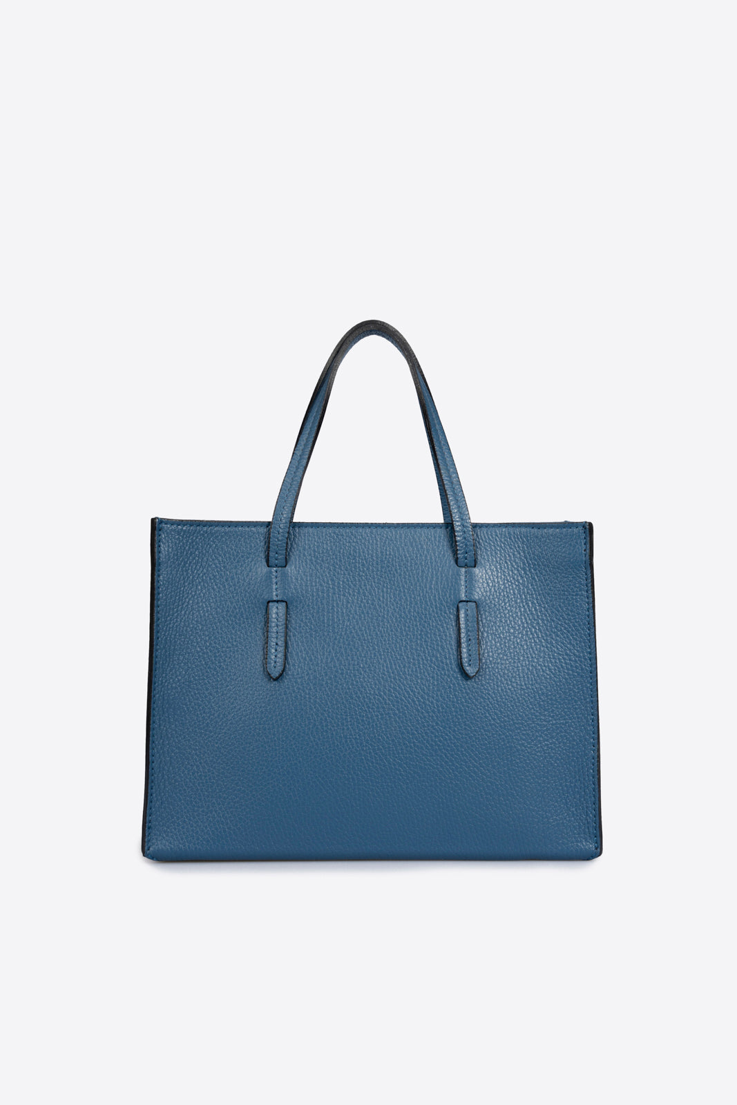 JENNA Leather Top Handle Bag - Blue
