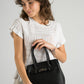 GRETA Leather Top Handle Bag - Black