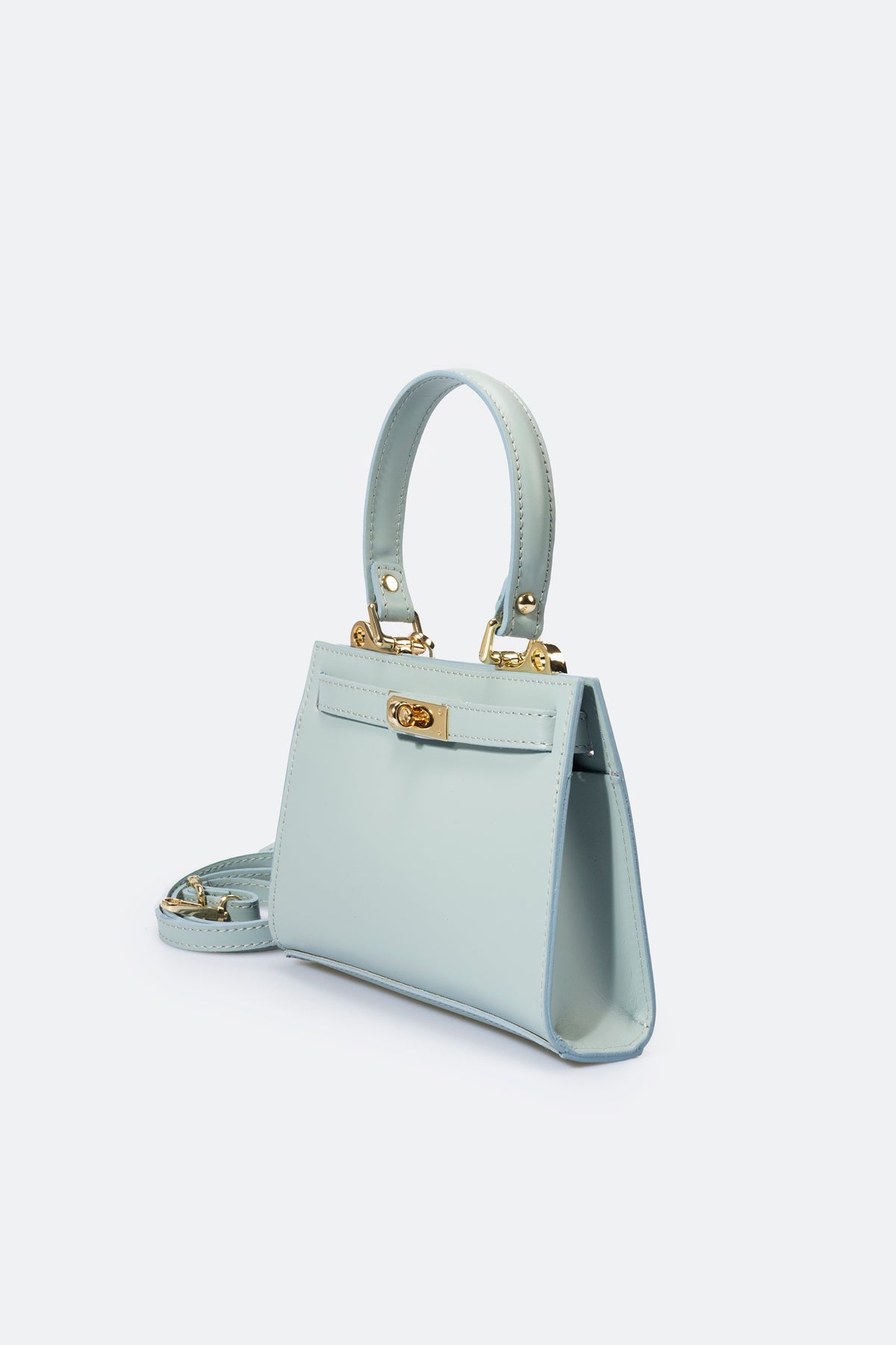 DALIA Leather Top Handle Bag - Cielo