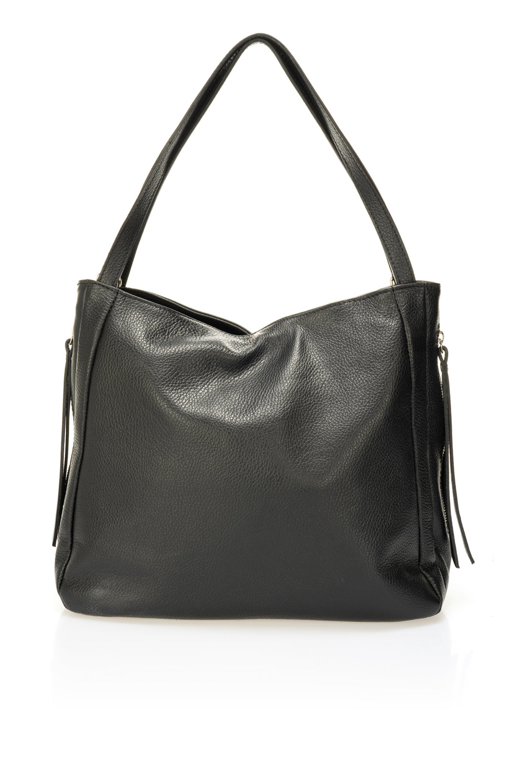 Leather Shoulder Bag 3642 - Nero