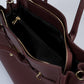 NATASHA Leather Top Handle Bag - Bordo