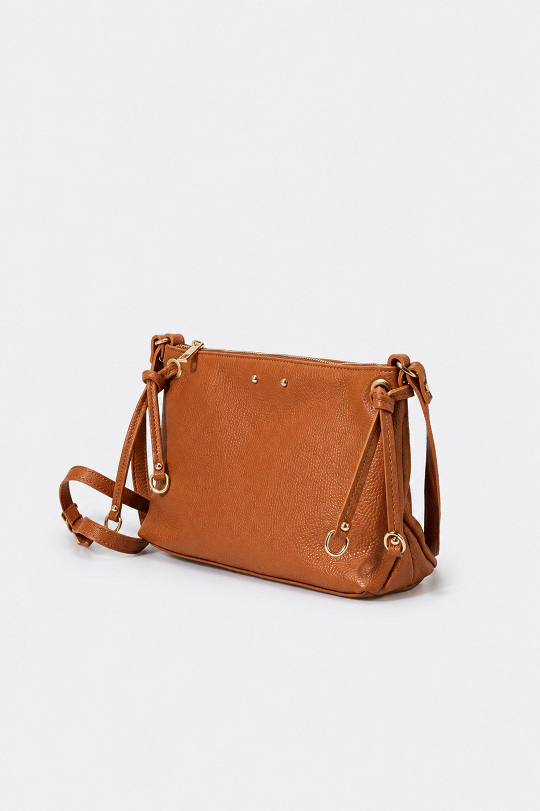 CASIA Leather Crossbody Bag - Cuoio