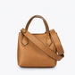 MINA Leather Top Handle Bag - Cognac