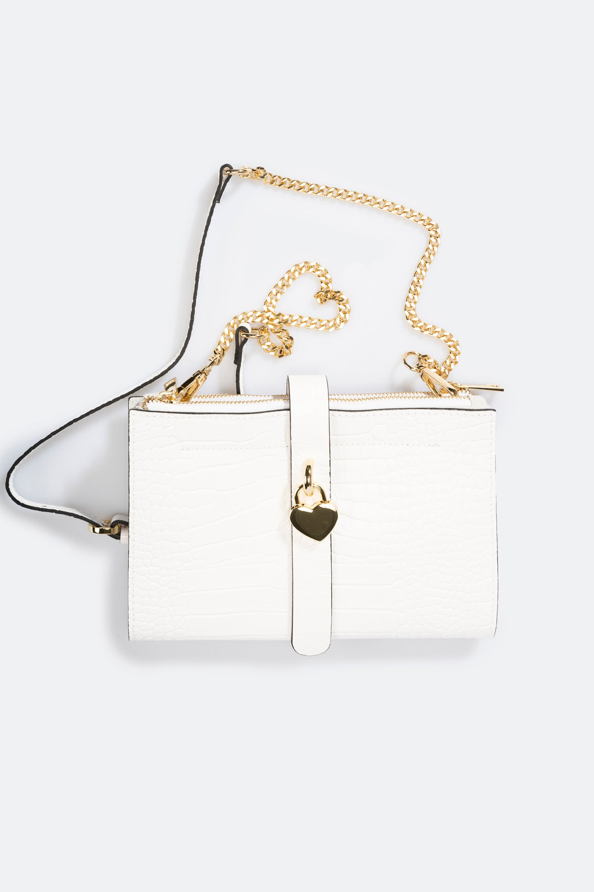 Leather Crossbody Bag 3674 - White