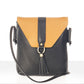Leather Crossbody Bag 3552 - Black + Cognac