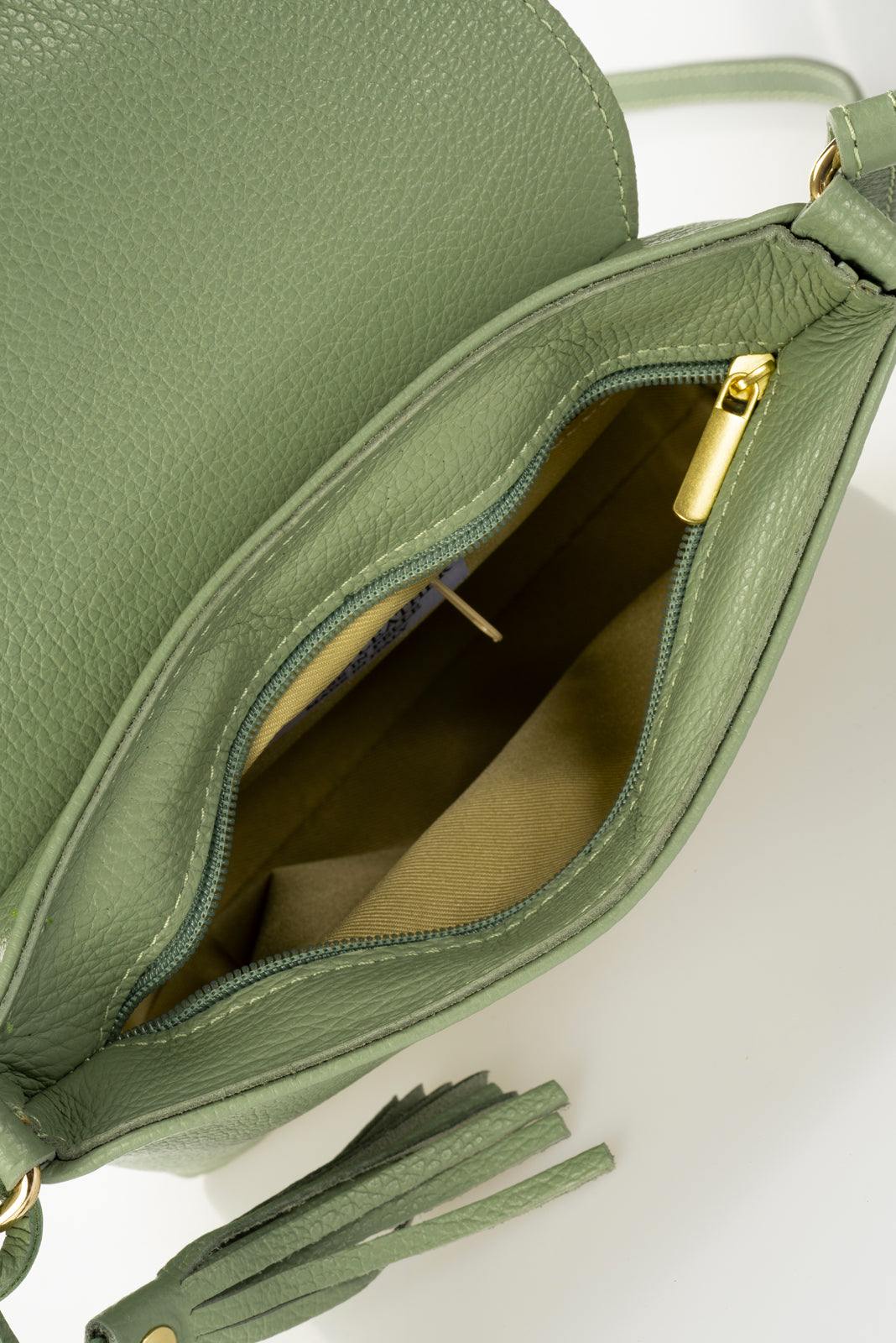 Leather Crossbody Bag 3527 - Mint