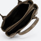 CASSANDRA Leather Top Handle Bag - Taupe