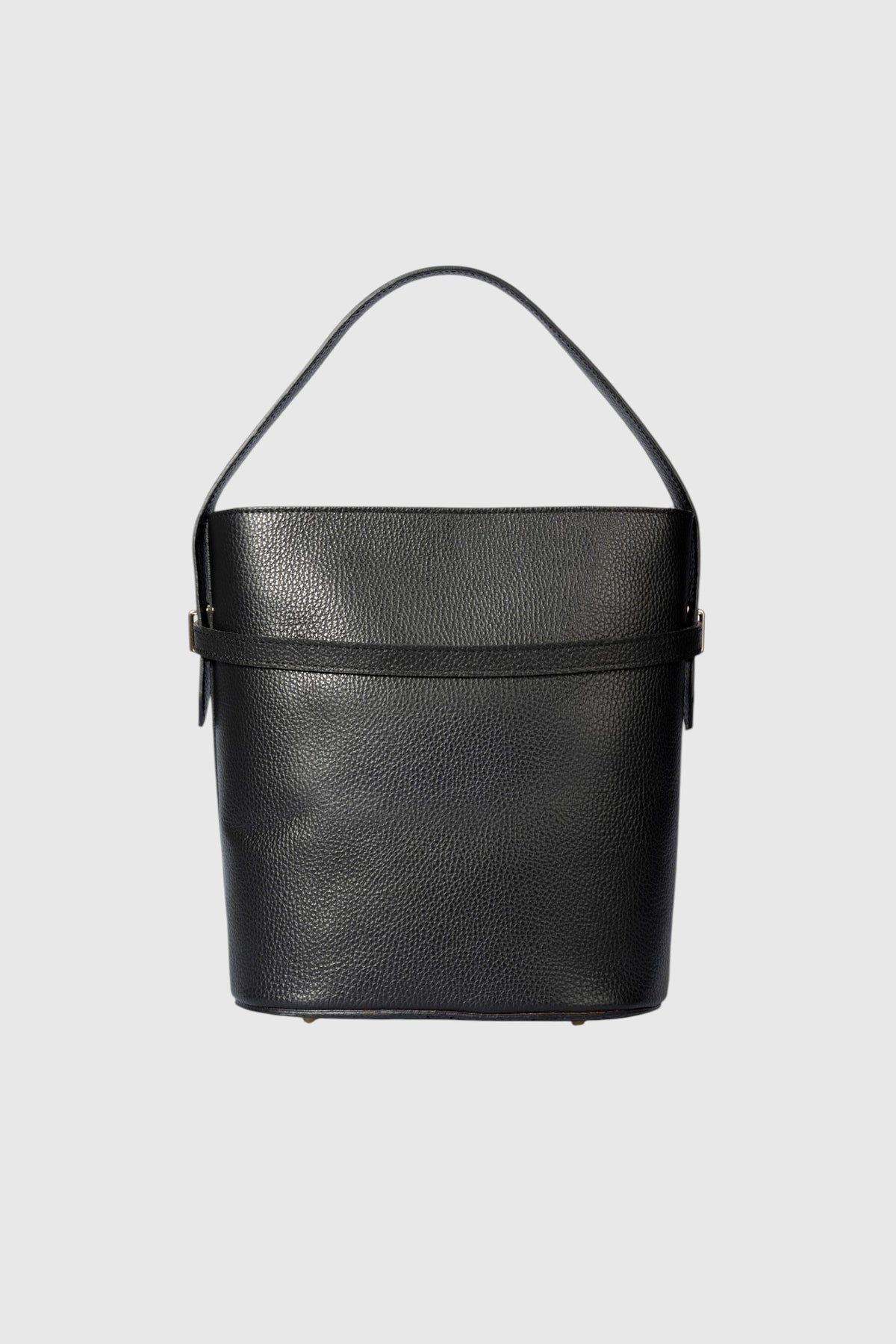 MYRTO Leather Top Handle Bag - Black