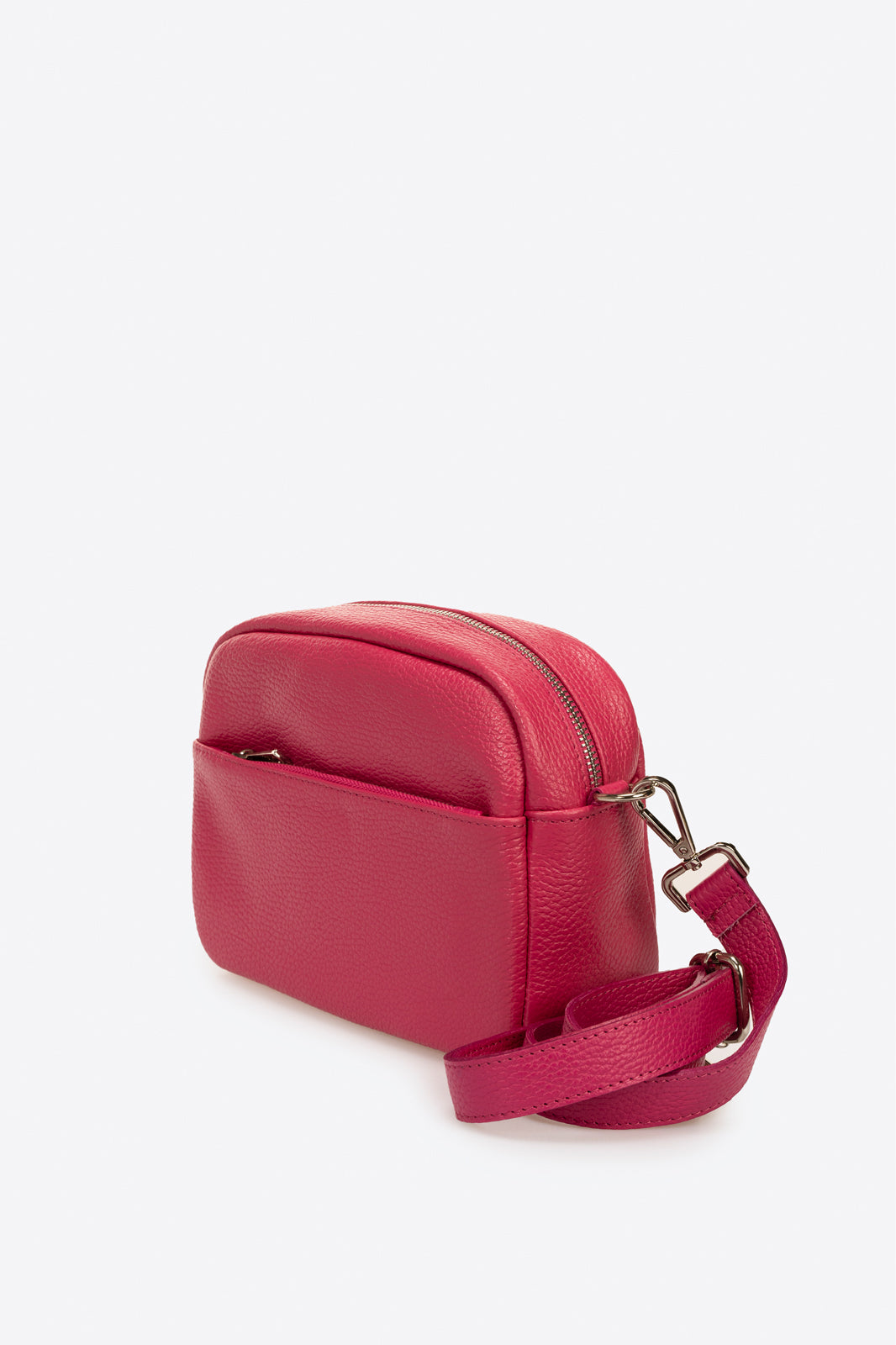 Leather Crossbody Bag 3478 - Fuxia