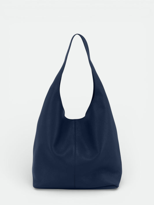 NADIA Leather Top Handle Bag - Blue