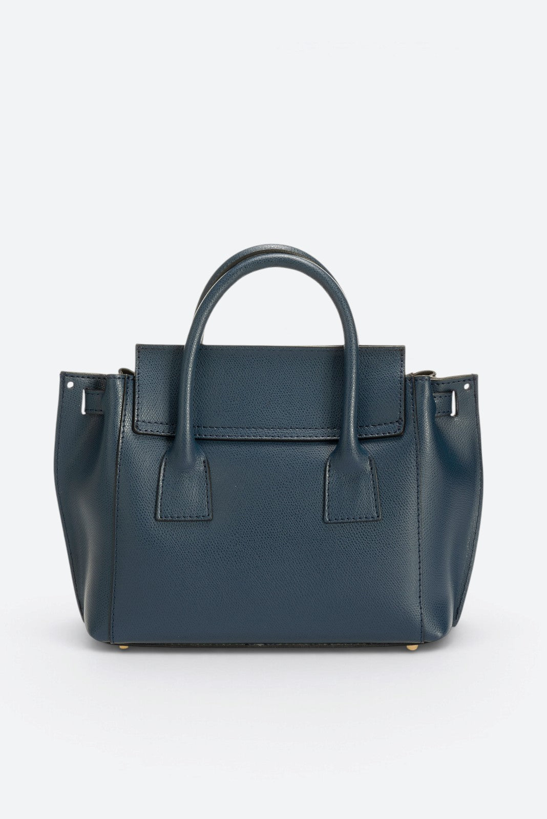 RUTH Leather Top Handle Bag - Blue