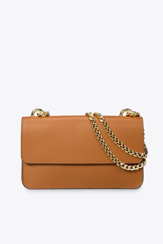 CALLIE Leather Crossbody Bag - Cognac