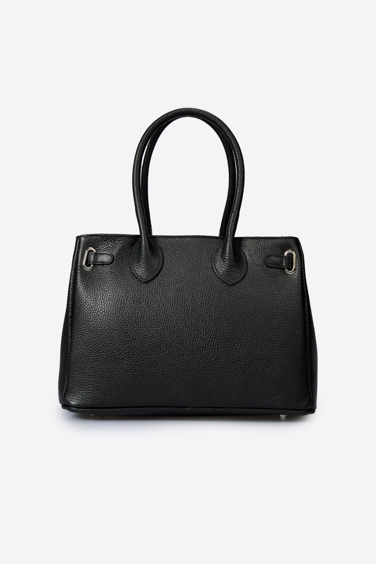 REESE Leather Top Handle Bag - Black