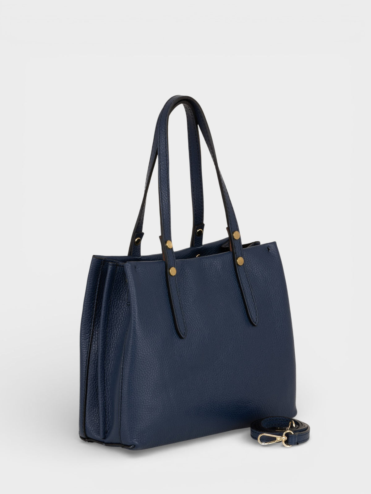Leather Top Handle Bag 1199 - Blue