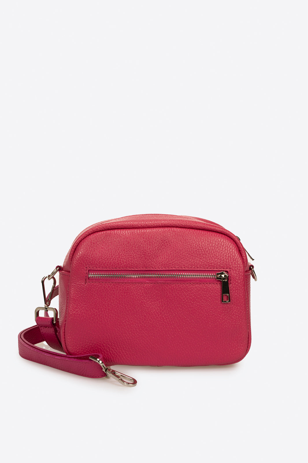 Leather Crossbody Bag 3478 - Fuxia