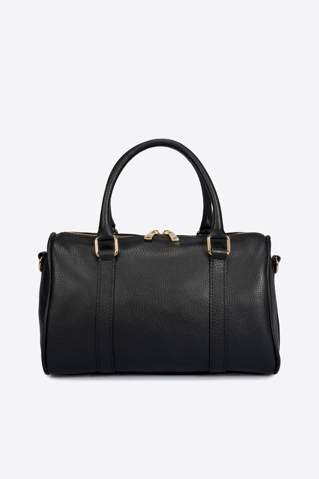 MIRIAM Leather Top Handle Bag - Black