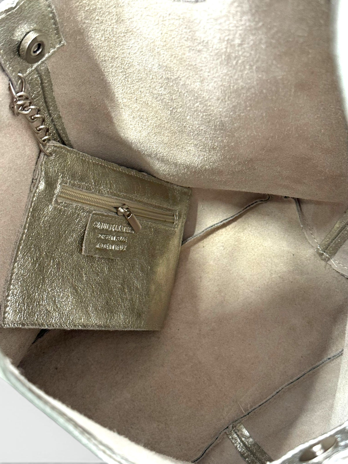 NADIA Leather Top Handle Bag - Gold