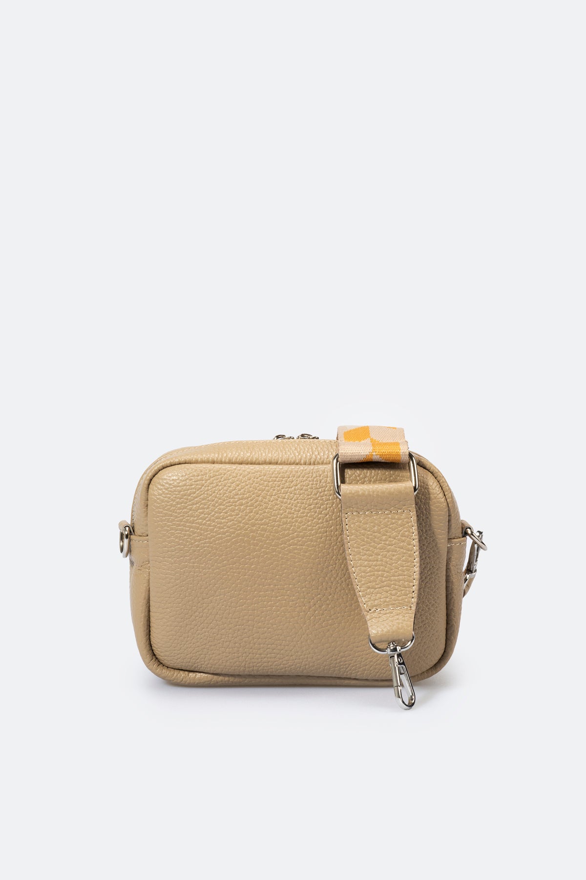 SOPHIA Leather Crossbody Bag - Biscotto
