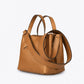MINA Leather Top Handle Bag - Cognac