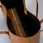 VALERIA Leather Top Handle Bag - Cognac